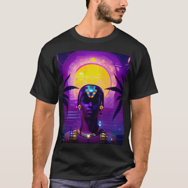 Synthwave Pharaoh T Shirt (Framsida)