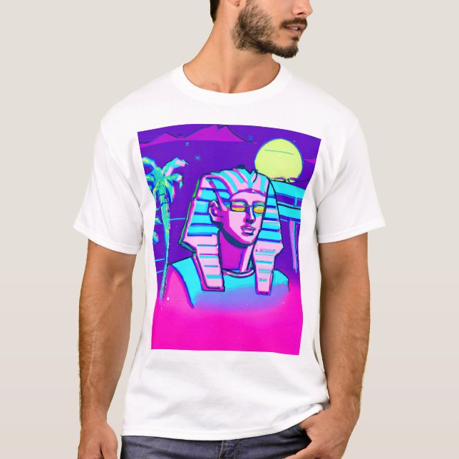 Synthwave Pharaoh T Shirt (Framsida)