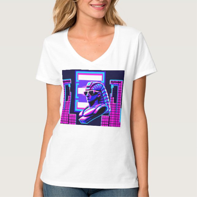 Synthwave Pharaoh T Shirt (Framsida)