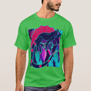 Synthwave Reptile Älskare Pet Lizard Owner Iguana T Shirt