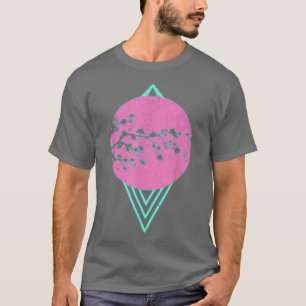 Synthwave Sakura Flower Japan 80 s Vaporwave Cherr T Shirt