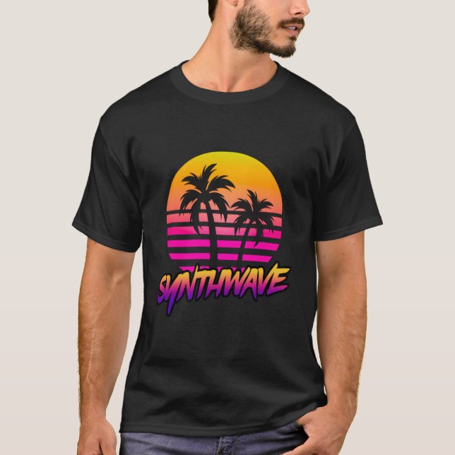 Synthwave Shirts För manar - Synth Wave Tshirt - S T Shirt (Framsida)