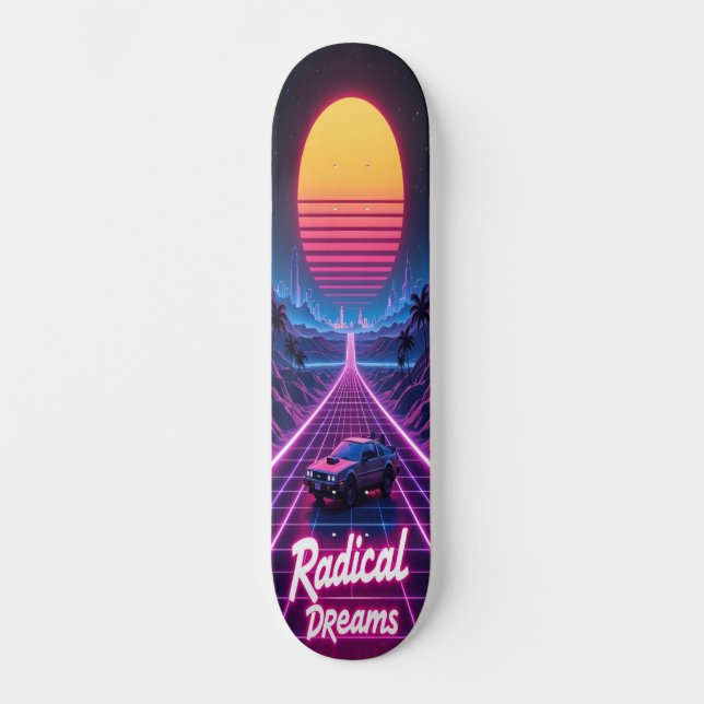 Synthwave Shred Edition 3 Mini Skateboard Bräda 18,5 Cm (Framsida)