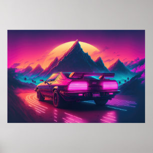 Synthwave Speedster: Synthesize the Sands (Sands-s Poster