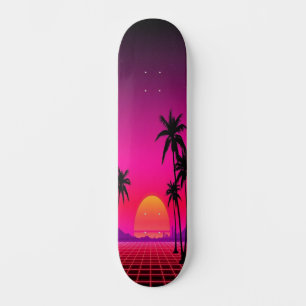 Synthwave Sunset: Edition 1 Mini Skateboard Bräda 18,5 Cm