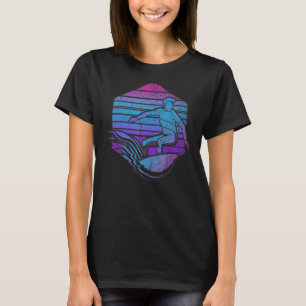 Synthwave Surfer Surfboard Surfa Retro 90s Vaporwa T Shirt