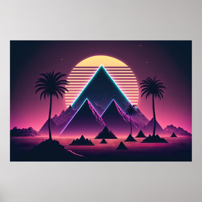 Synthwave Symphony: Echoes från 80-talet Poster (Framsidan)