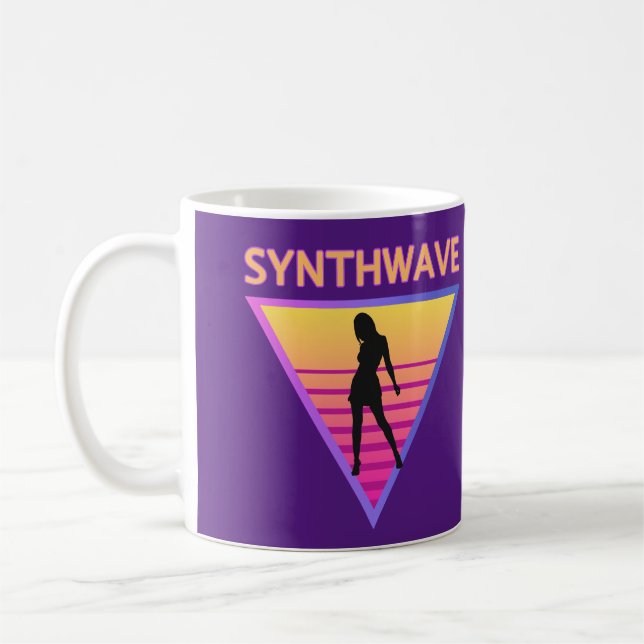 Synthwave Tjej Kaffemugg (Vänster)