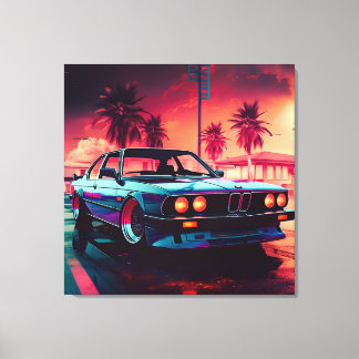 Synthwave Trends - BMW Classics AI-Generated Art - Canvastryck