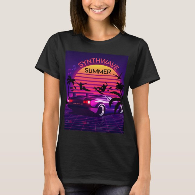 Synthwave/Vaporwave Retro 80s T-Shirt kan inte anv (Framsida)