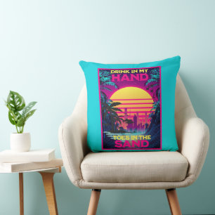Synthwave Vaporwave Retro Tropical är en oväntad S Kudde
