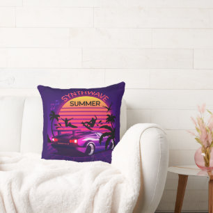 Synthwave Vaporwave Retro Tropical Throw kan inte  Kudde