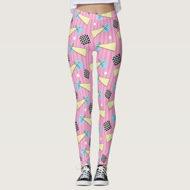 Synthwave/Vaporwave Stil Yoga Leggings (Framsida)