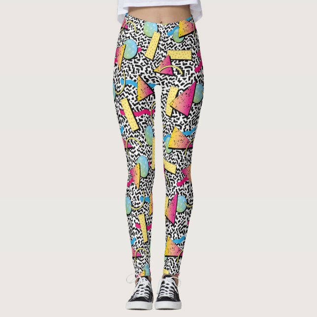 Synthwave/Vaporwave Stil Yoga Leggings (Framsida)