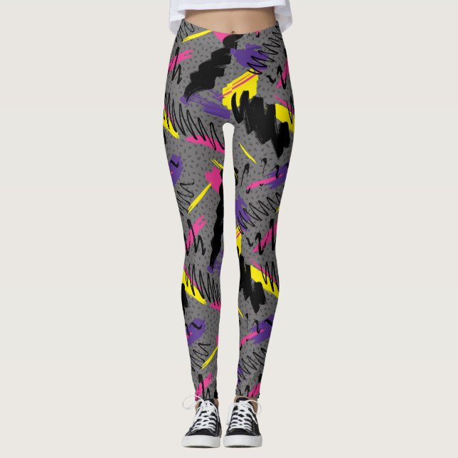Synthwave/Vaporwave Stil Yoga Leggings (Framsida)