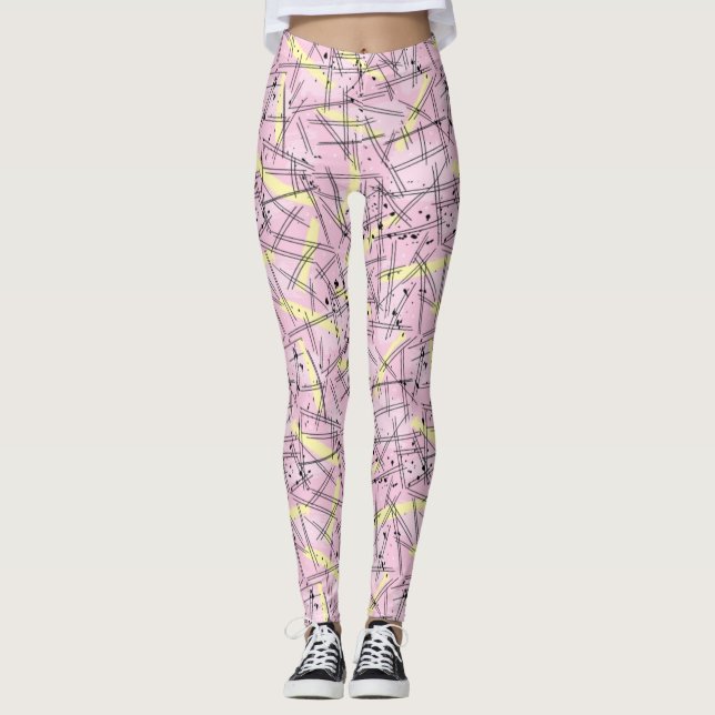 Synthwave/Vaporwave Stil Yoga Leggings (Framsida)