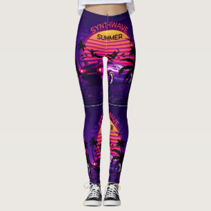 Synthwave/Vaporwave Stil Yoga Leggings