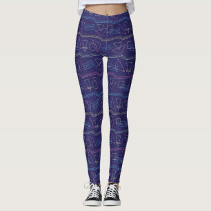 Synthwave/Vaporwave Stil Yoga Leggings