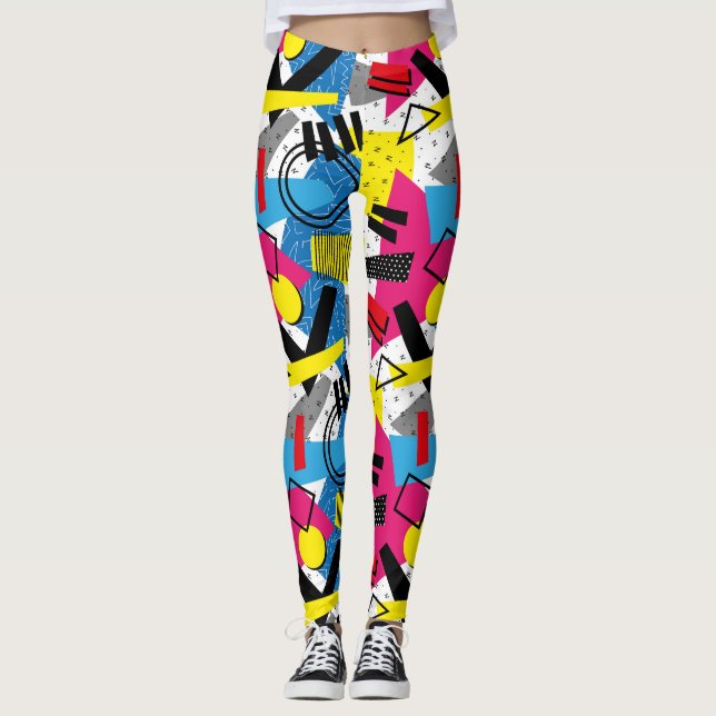 Synthwave/Vaporwave Stil Yoga Leggings (Framsida)