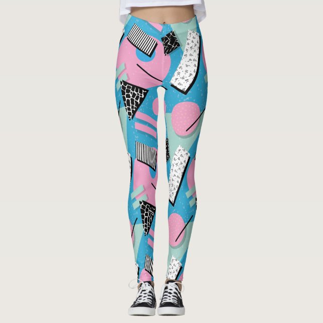 Synthwave/Vaporwave Stil Yoga Leggings (Framsida)