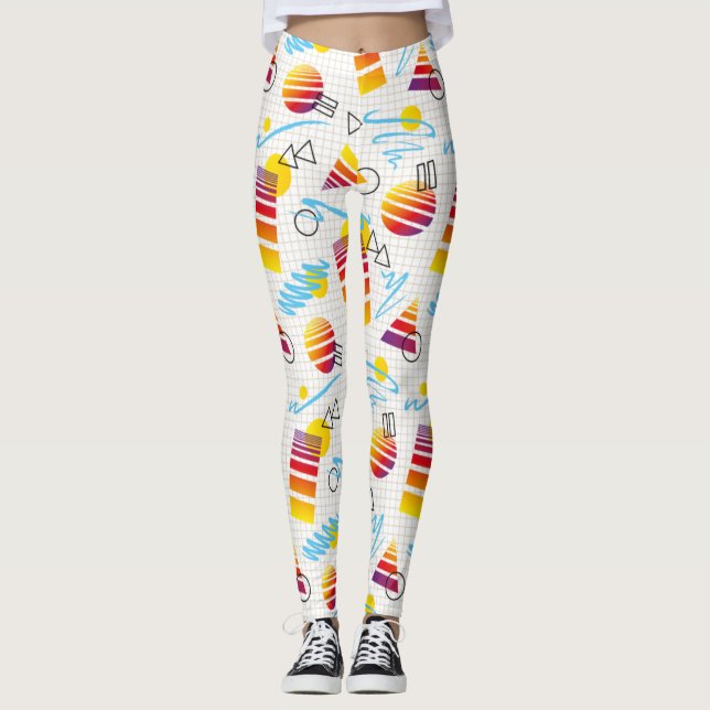 Synthwave/Vaporwave Stil Yoga Leggings (Framsida)