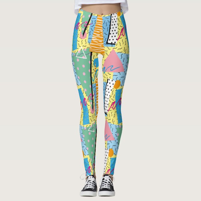 Synthwave/Vaporwave Stil Yoga Leggings (Framsida)