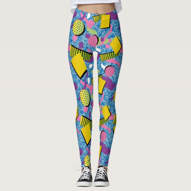 Synthwave/Vaporwave Stil Yoga Leggings (Framsida)