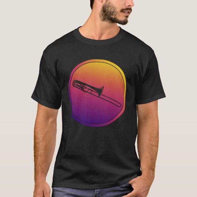 Synthwaveorkester Instrument Retrowave Trombon  T Shirt (Framsida)