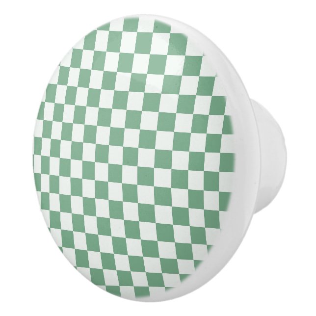 Syra grön svart rutigt mönster keramisk knapp knopp (Höger)