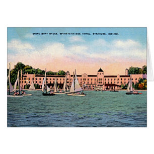 Syracuse Indiana Spink hotell på sjön Wawasee Hälsningskort
