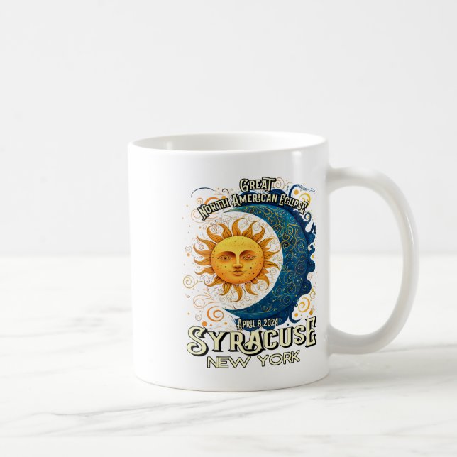 Syracuse New York 2024 Total Solar Eclipse Celesti Kaffemugg (Höger)