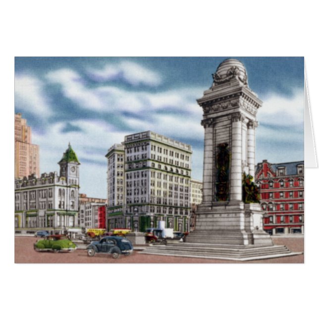 Syracuse New York Clinton Square Hälsningskort (Framsidan Horizontal)