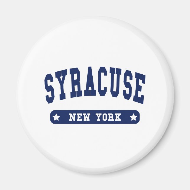 Syracuse New York College Stil T-skjortor Magnet (Framsidan)