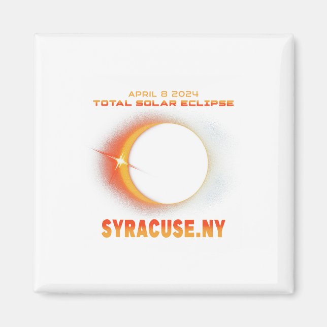 Syracuse New York Total Solar Eclipse 2024 Magnet (Framsidan)