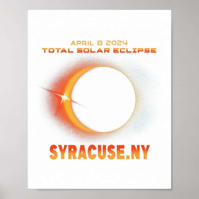 Syracuse New York Total Solar Eclipse 2024 Poster (Framsidan)