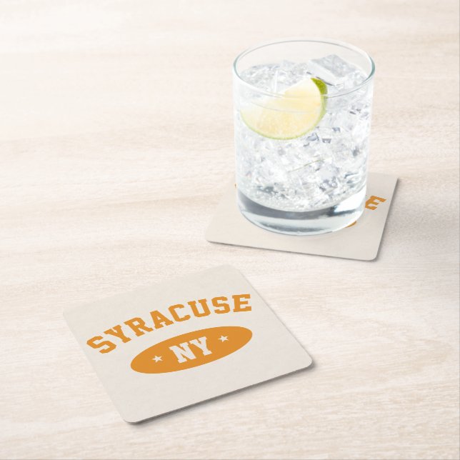Syracuse, NY Retro Athletic-Style Paper Coasters Underlägg Papper Kvadrat (Insitu)