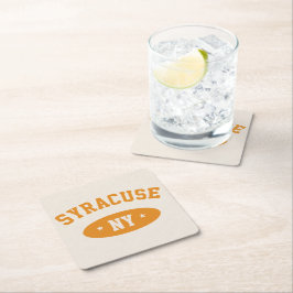 Syracuse, NY Retro Atletisk Stil Pappersunderlägg Underlägg Papper Kvadrat
