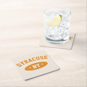 Syracuse, NY Retro Atletisk Stil Pappersunderlägg Underlägg Papper Kvadrat