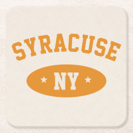 Syracuse, NY Retro Atletisk Stil Pappersunderlägg Underlägg Papper Kvadrat