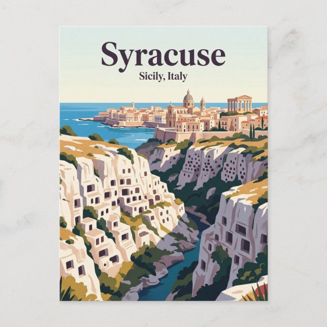 Syracuse och Pantalicas klippnekropol Vykort (Framsida)