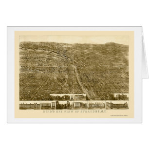 Syracuse panorama- karta för NY - 1868 Hälsningskort