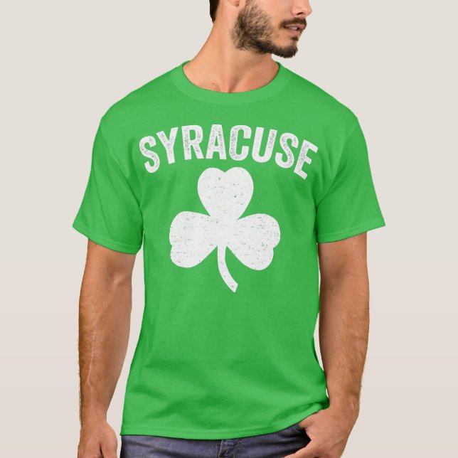 Syracuse St Patricks Day Parade Irish Shamrock T Shirt (Framsida)