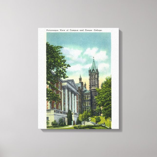 Syracuse U Campus View Showing Crouse College Canvastryck (Framsida)