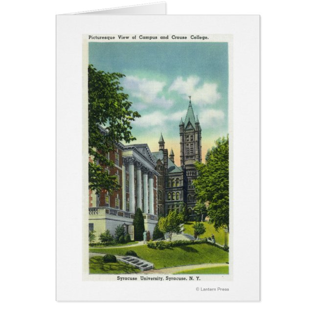 Syracuse U Campus View Showing Crouse College Hälsningskort (Framsidan)