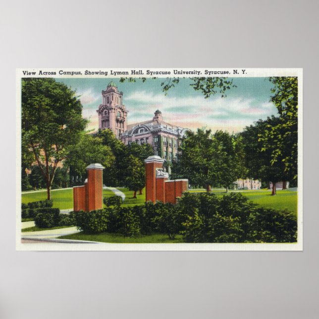 Syracuse U Campus View Showing Lyman Hall Poster (Framsidan)