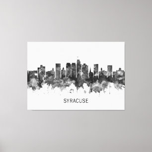 Syracuse USA Skyline BW Canvastryck