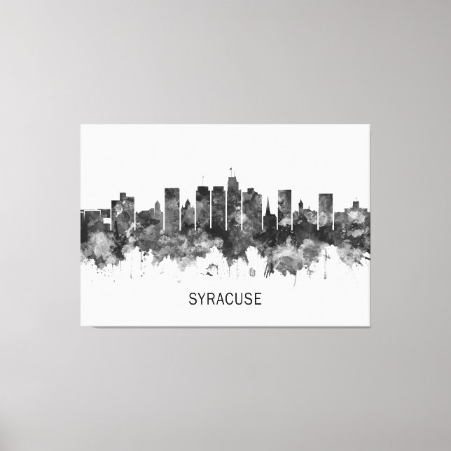 Syracuse USA Skyline BW Canvastryck (Framsida)