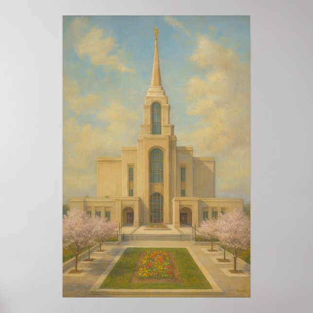 Syracuse Utah Tempel Målning™ LDS Väggkonst Poster (Framsidan)