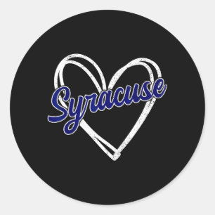 Syracuse Vintage Hjarta Barn Män Kvinnor Runt Klistermärke
