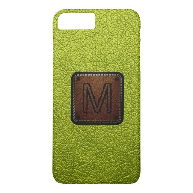 Syrahalt grönt Läder Se Monogram Case-Mate iPhone Skal (Baksida)
